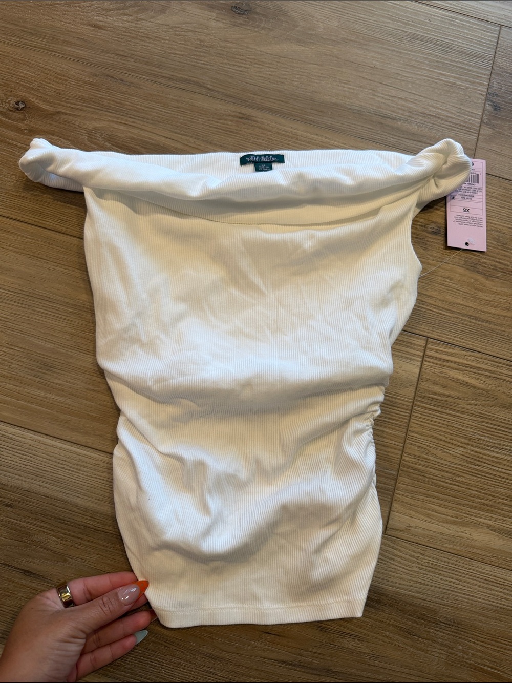Target White Off-Shoulder Ribbed Tube Top